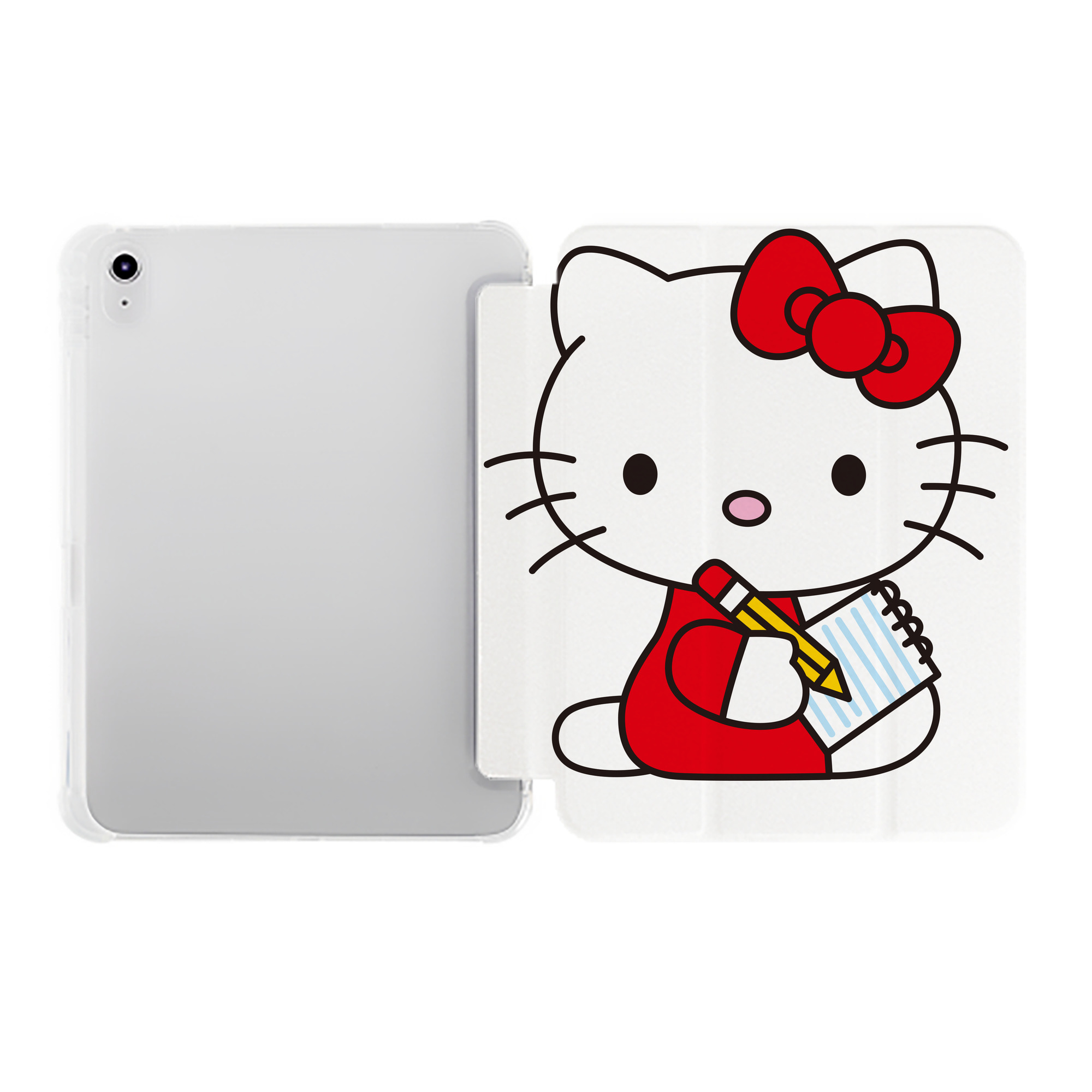 （画像用） Hello Kitty ハローキティ IPad ケース ペン収納付き 三つ折りスタンド PUレザー×シリコン 対応機種9.5/10.5/10.9インチ